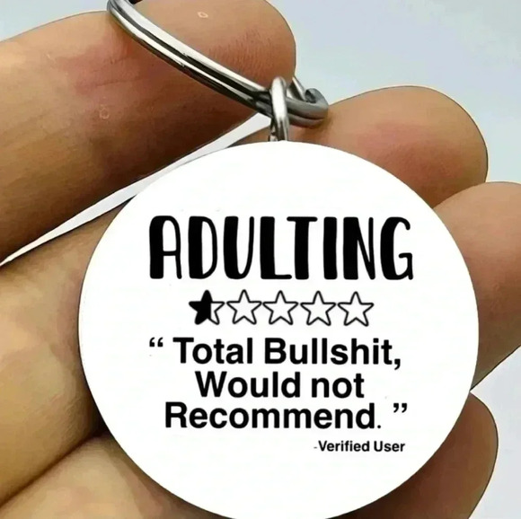 Adulting not recommend Bulls.. rating keychain - Picture 1 of 1